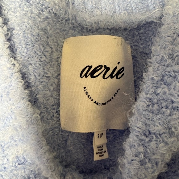 aerie Pale Blue Plush V-Neck Sweater - Picture 2 of 4